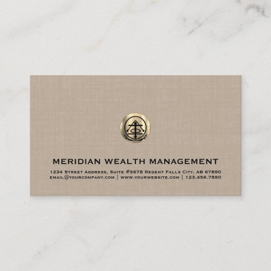 Elegante Beige Linnen Print Visitekaartjes (Voorkant)