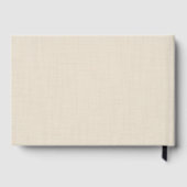 Elegante Beige Linnen Script Trouwnaam Gastenboek (Achterkant)