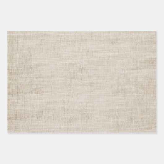 Elegante beige linnen textuur inpakpapier vel (Voorkant 2)