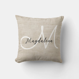 Elegante beige linnen textuur kussen