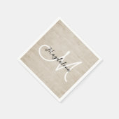 Elegante beige linnen textuur servet (Hoek)