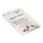 Elegante Beige Magnolia Bewaar de datum Kaart Magneet (Rechterzijde)