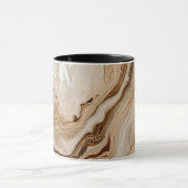 Elegante Beige Marmer Abstracte Kunst Mok (Midden)