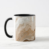 Elegante Beige Marmer Abstracte Kunst Mok (Links)