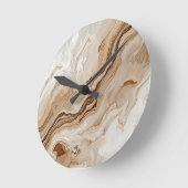 Elegante Beige Marmer Abstracte Kunst Ronde Klok (Hoek)