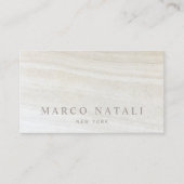 Elegante beige marmeren steen visitekaartje (Voorkant)