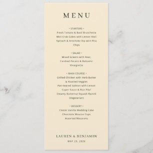 Elegante Beige Menutemplate Menu