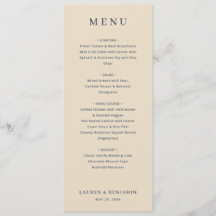 Elegante Beige Menutemplate Menu
