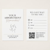 Elegante Beige Minimaal Med Spa Herinnering QR Cod Visitekaartje (Voorkant /achterkant)