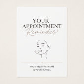 Elegante Beige Minimaal Med Spa Herinnering QR Cod Visitekaartje (Voorkant)