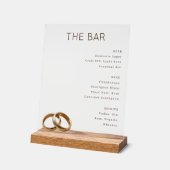 Elegante Beige Minimalistische Bar Menu Acryl Bord (Hoek)