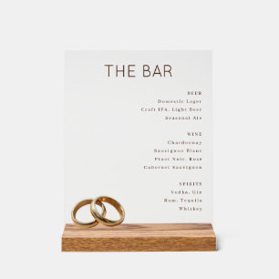 Elegante Beige Minimalistische Barmenu Acryl Bord