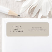 Elegante Beige minimalistische bruiloft Etiket (Insitu)