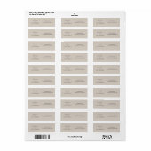 Elegante Beige minimalistische bruiloft Etiket (Full Sheet)