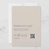 Elegante Beige minimalistische bruiloft met RSVP Q Kaart (Achterkant)