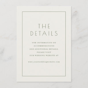 Elegante Beige Minimalistische Details Informatiekaartje