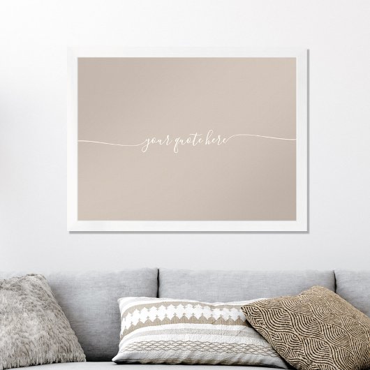 Elegante Beige Minimalistische Kalligrafie Custom Poster