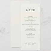 Elegante Beige Minimalistische Menu (Voorkant / Achterkant)