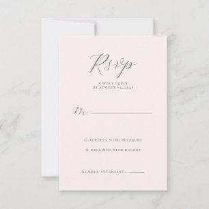 Elegante Beige Minimalistische RSVP Kaartje