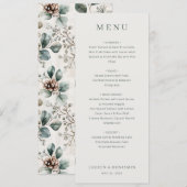 Elegante Beige Minimalistische Trouwmenu Menu (Voorkant / Achterkant)
