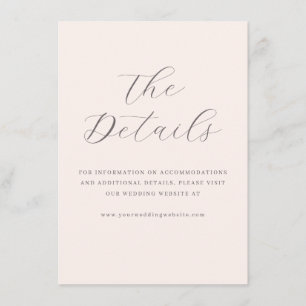 Elegante Beige Minimalistische Trouwwebsitekaart Informatiekaartje