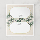 Elegante Beige Moderne boog met botanisch groen Plaatskaartje (Buitenkant ongevouwen)