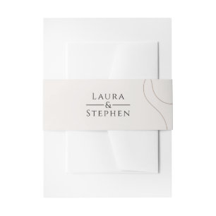 Elegante Beige Neutrale Paar Bruiloft Uitnodigingen Wikkel