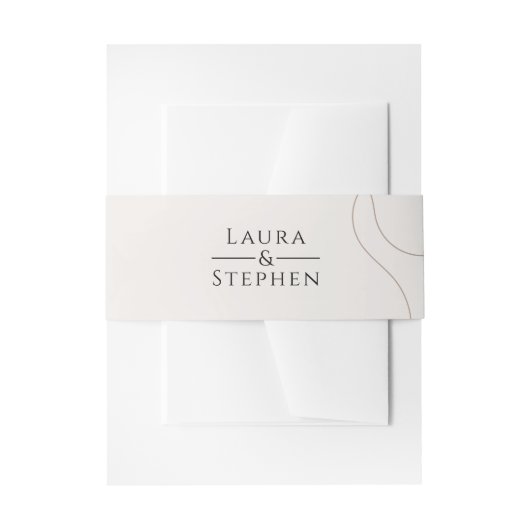 Elegante Beige Neutrale Trouwdag  Uitnodigingen Wikkel (Voorkant Voorbeeld)