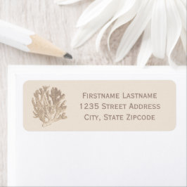 Elegante Beige Oceaan Koraal Strand Bruiloft Etiket
