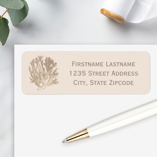 Elegante Beige Oceaan Koraal Strand Bruiloft Etiket