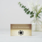 Elegante Beige Oceaan Lichtbruin Sunset Custom Log Visitekaartje (Staand voorkant)