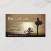 Elegante Beige Oceaan Lichtbruin Sunset Custom Log Visitekaartje (Achterkant)