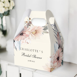 Elegante, beige & pastel boho bruiloftsborrel  bedankdoosjes