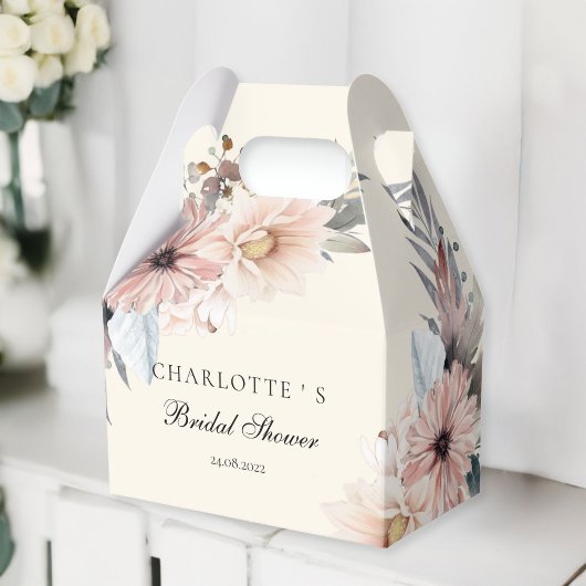 Elegante, beige & pastel boho bruiloftsborrel  bedankdoosjes