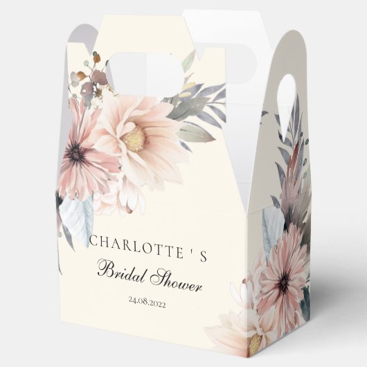 Elegante, beige & pastel boho bruiloftsfeest  bedankdoosjes (Geopend)