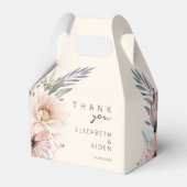 Elegante, Beige & Pastel Boho Trouwdoos Bedankdoosjes (Voorkant Zijde)