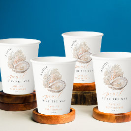 Elegante Beige Pearl Baby shower Papieren kopjes Papieren Bekers