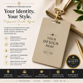 Elegante Beige Professionele Evenementen Badge