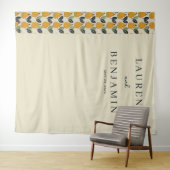 Elegante Beige Pruim Illustratie Wandkleed (In Situ (horizontaal))