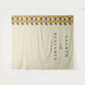Elegante Beige Pruim Illustratie Wandkleed (Voorkant (horizontaal))