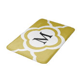 Elegante Beige Quatrefoil Monogram Badmat (Gekanteld)