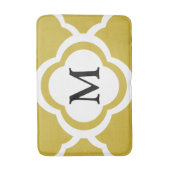 Elegante Beige Quatrefoil Monogram Badmat (Voorkant Verticaal)