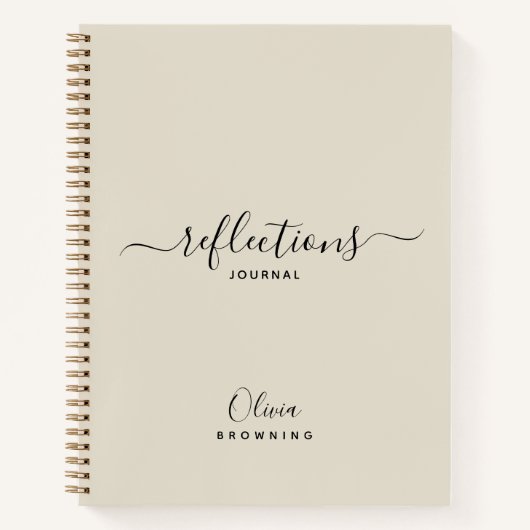 Elegante Beige Reflections Journal Notitieboek (Voorkant)