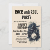 Elegante Beige Rock and Roll Party Uitnodiging (Voorkant)