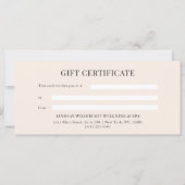 Elegante Beige Rode Strik Geschenkcertificaat (Achterkant)