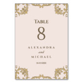 Elegante Beige Roze  Barokke bruiloft Kaart (Voorkant)