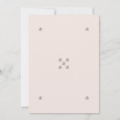 Elegante Beige Roze Monogram Parel Huwelijk in Kaart (Achterkant)