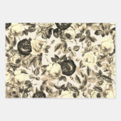 Elegante Beige Rozen Bloemen Inpakpapier Vel (Voorkant 3)