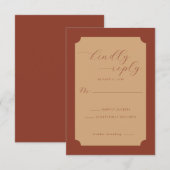 Elegante Beige RSVP kaart (Voorkant / Achterkant)