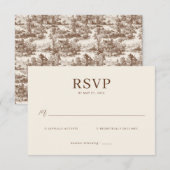 Elegante Beige RSVP kaart (Voorkant / Achterkant)